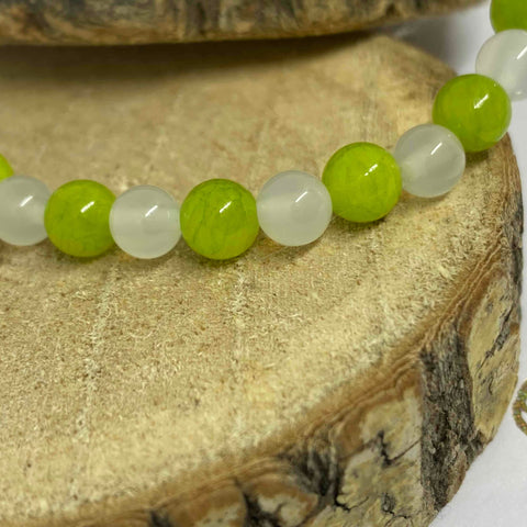 Bracelet pierre naturelle Jade citron vert, Agate