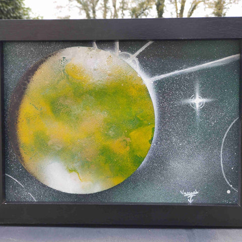 Peinture acrylique (A4) thème galaxie