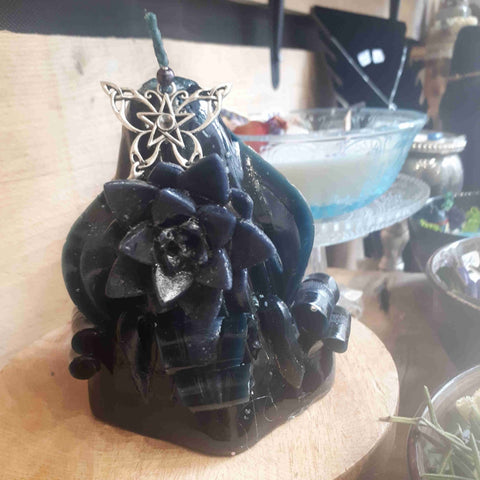 Bougie sculptée black lotus