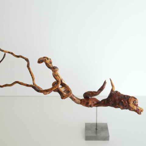 Le Dauphin d'Ecosse - Sculpture d'animal en bois - Pièce unique sculptée main dans une racine de bruyère