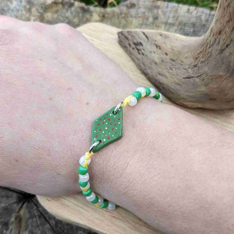 Bracelet vert collection "Pointillés"