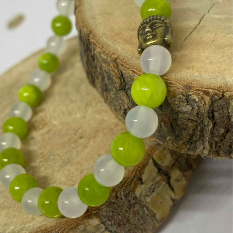 Bracelet pierre naturelle Jade citron vert, Agate