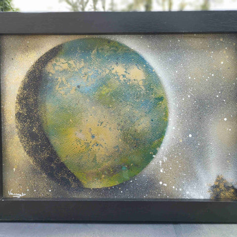 Peinture acrylique (A4) thème galaxie